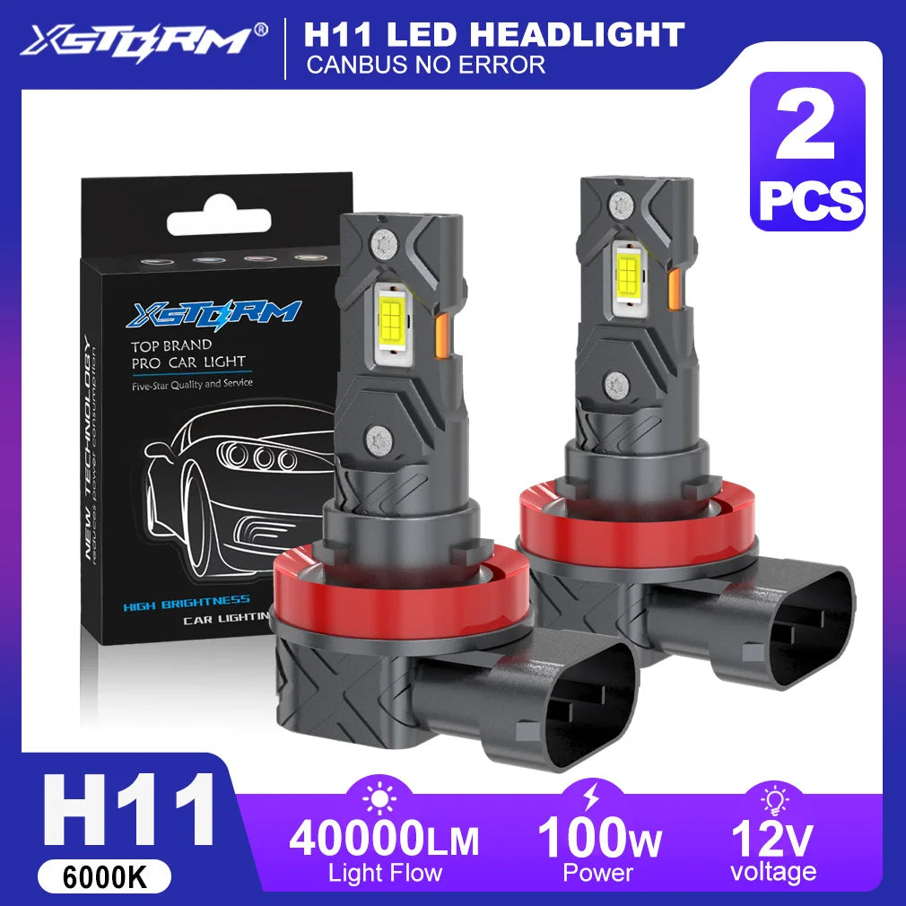 זוג נורות LED לפנסים XSTORM H11 / 9005 / 9006