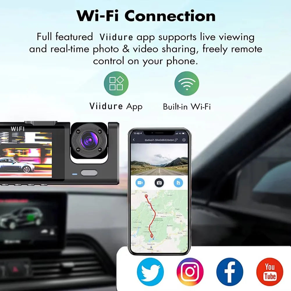 מצלמת דרך FHD 1080P עם 2 או 3 עדשות, WiFi אופציונלי