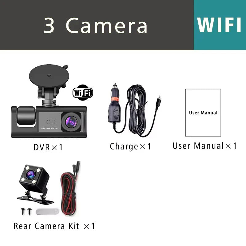 מצלמת דרך FHD 1080P עם 2 או 3 עדשות, WiFi אופציונלי