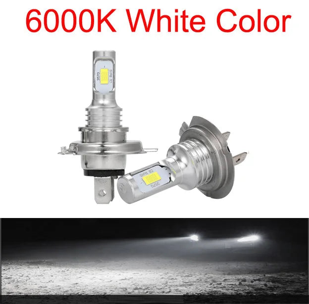 2Pcs H7 H1 H8 H9 H11 9005 9006 LED Bulbs HB3 HB4 CSP LED Super Bright Headlight DRL Lamp 6000K White 3000K Yellow 12000K Blue