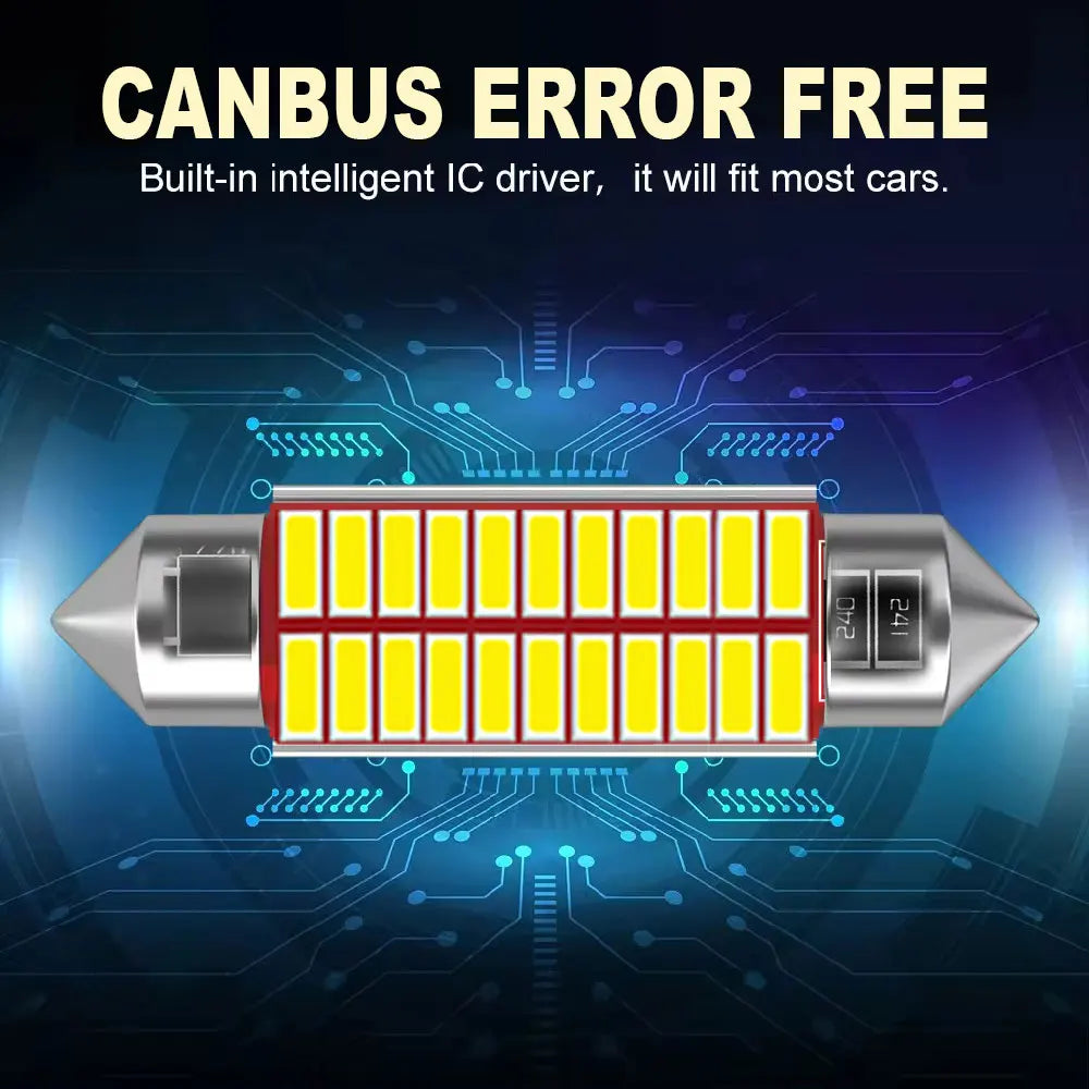 נורות LED Festoon לרכב 31/36/39/41 מ"מ Canbus (2/10 יחידות)