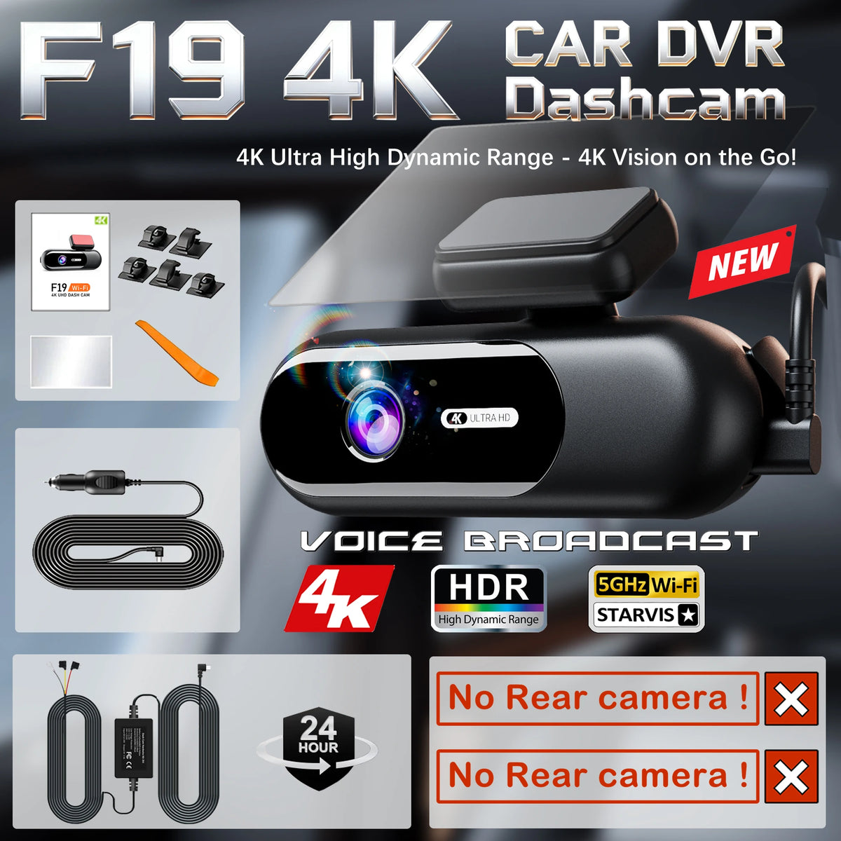מצלמת דרך 4K UHD עם WiFi ומצב חניה