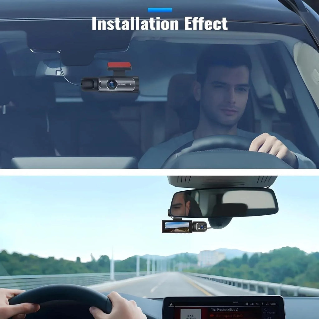 מצלמת דרך דואלית 1080P קדמית + פנימית