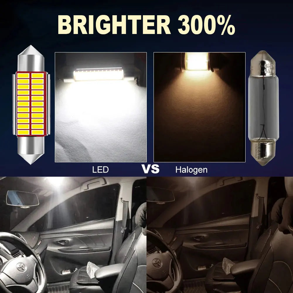 נורות LED Festoon לרכב 31/36/39/41 מ"מ Canbus (2/10 יחידות)