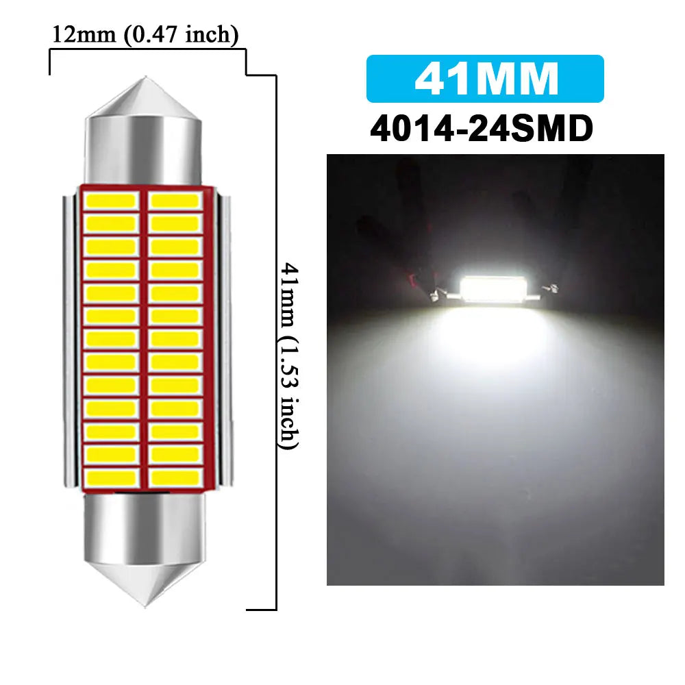 נורות LED Festoon לרכב 31/36/39/41 מ"מ Canbus (2/10 יחידות)