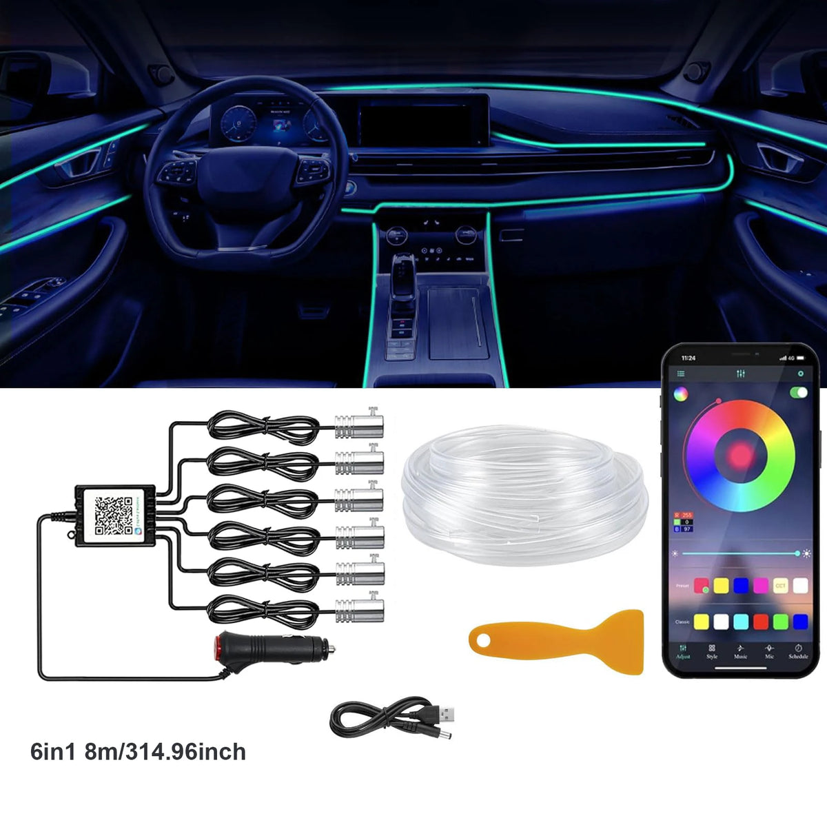 רצועות תאורת אווירה LED לרכב