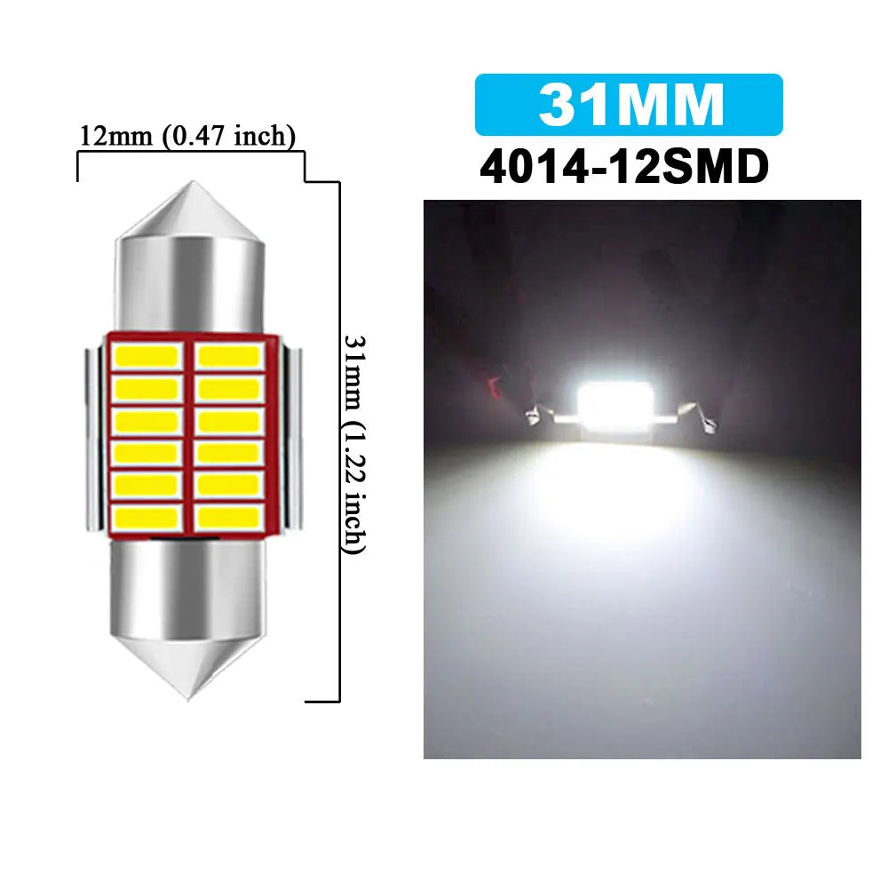 נורות LED Festoon לרכב 31/36/39/41 מ"מ Canbus (2/10 יחידות)