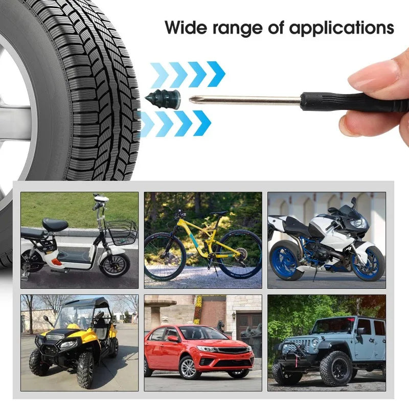 Universal Vacuum Tire Repair Nails Tire Screws Motorcycle Tubeless Repair Tool Kit Car Tire Repair Rubber Nail Set Equipments