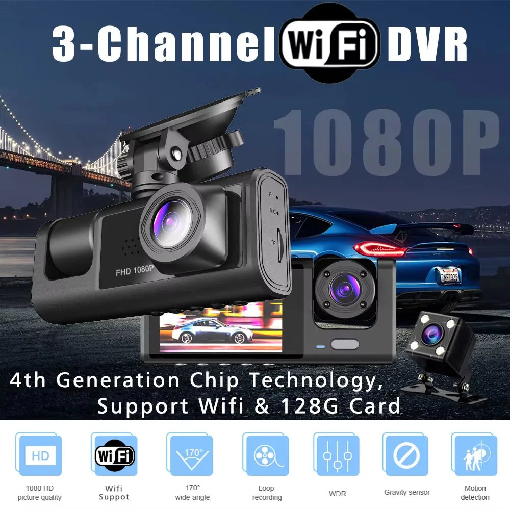 מצלמת דרך FHD 1080P עם 2 או 3 עדשות, WiFi אופציונלי