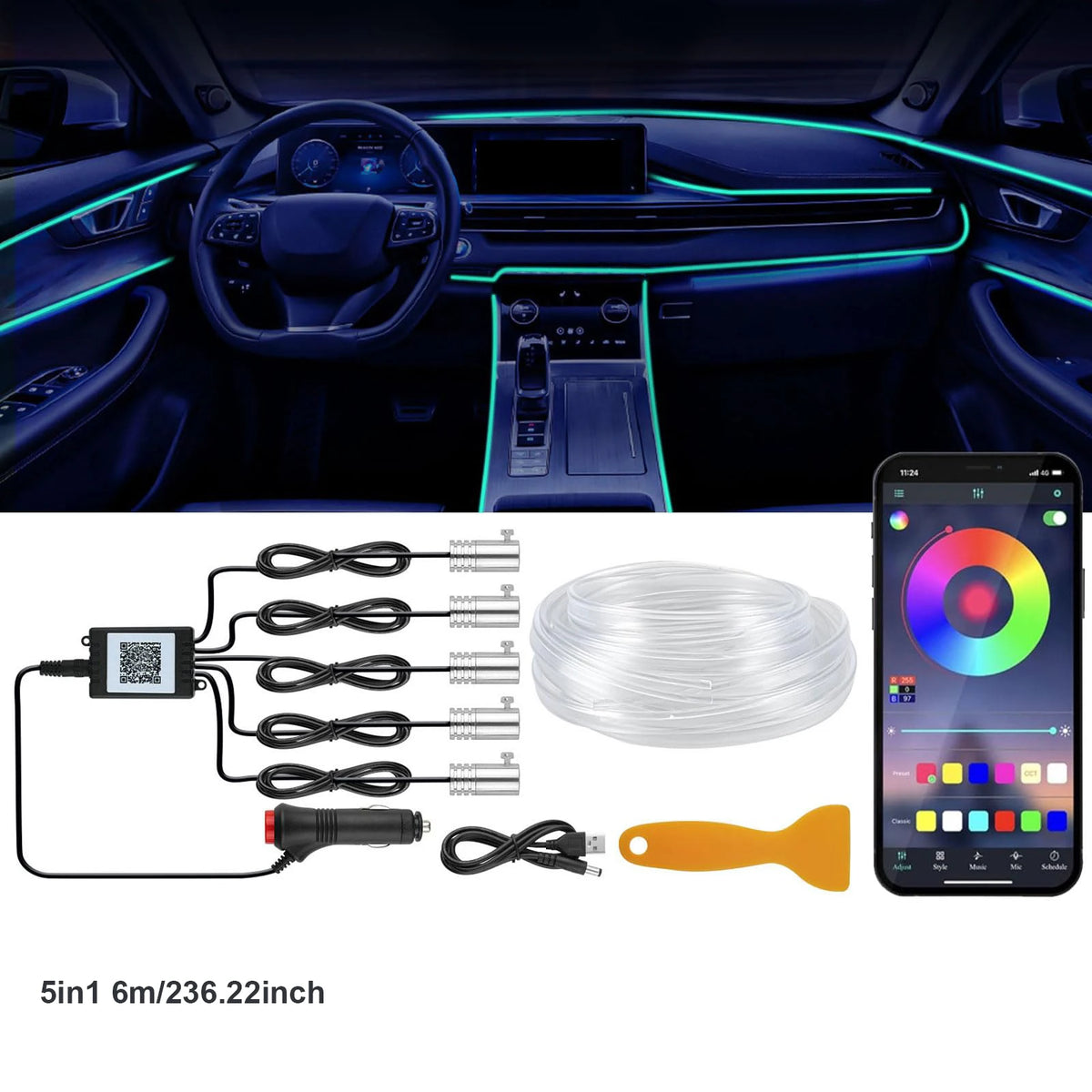 רצועות תאורת אווירה LED לרכב