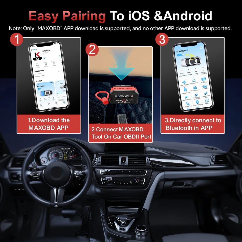 סורק תקלות OBD2 בלוטות' KONNWEI KW906