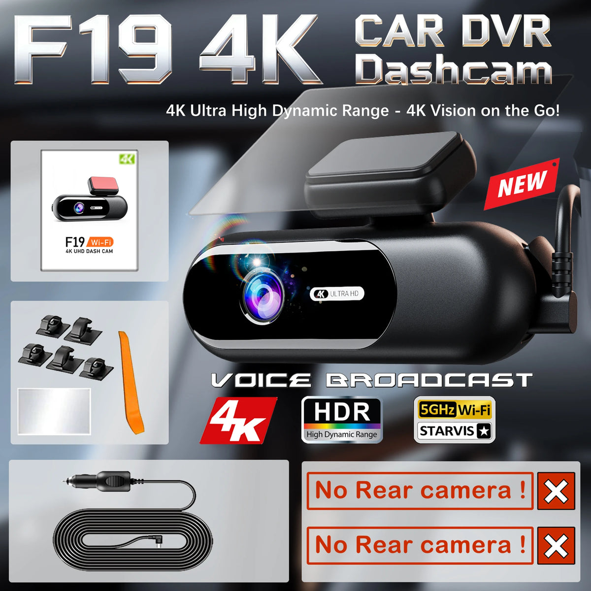 מצלמת דרך 4K UHD עם WiFi ומצב חניה