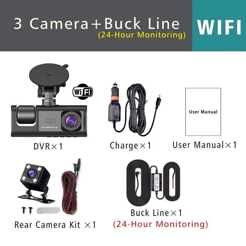 מצלמת דרך FHD 1080P עם 2 או 3 עדשות, WiFi אופציונלי