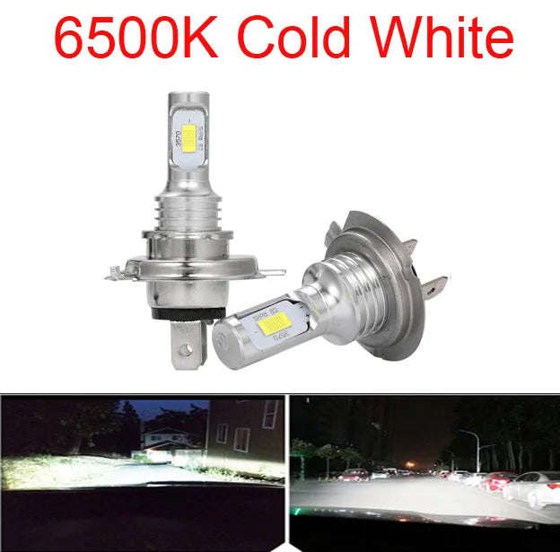 2Pcs H7 H1 H8 H9 H11 9005 9006 LED Bulbs HB3 HB4 CSP LED Super Bright Headlight DRL Lamp 6000K White 3000K Yellow 12000K Blue