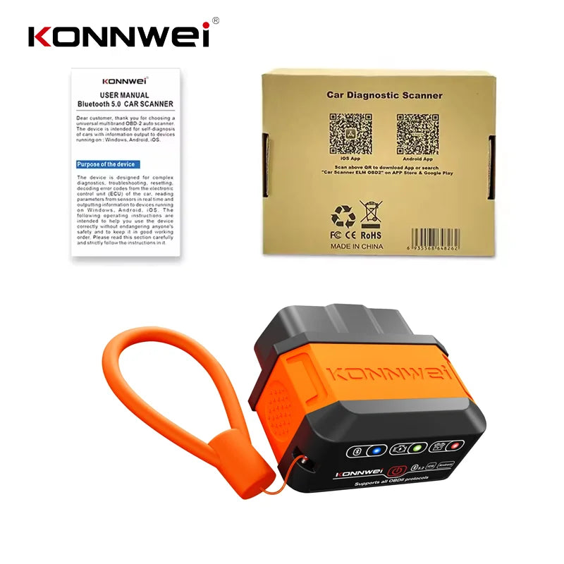 2026 KONNWEI KW906 OBD2 Car Engine System Diagnostic Tool Scanners Bluetooth5.0 for Android/IOS ELM 327 Code Reader Pic18F25K80