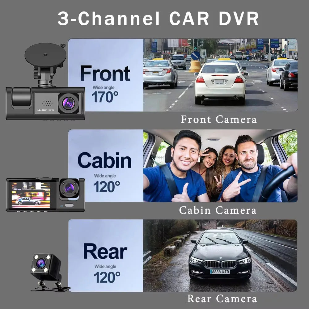 מצלמת דרך FHD 1080P עם 2 או 3 עדשות, WiFi אופציונלי