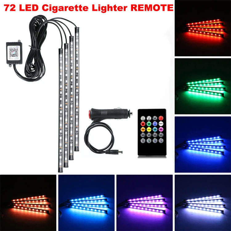 רצועות LED ניאון לרצפת הרכב RGB עם שלט / אפליקציה
