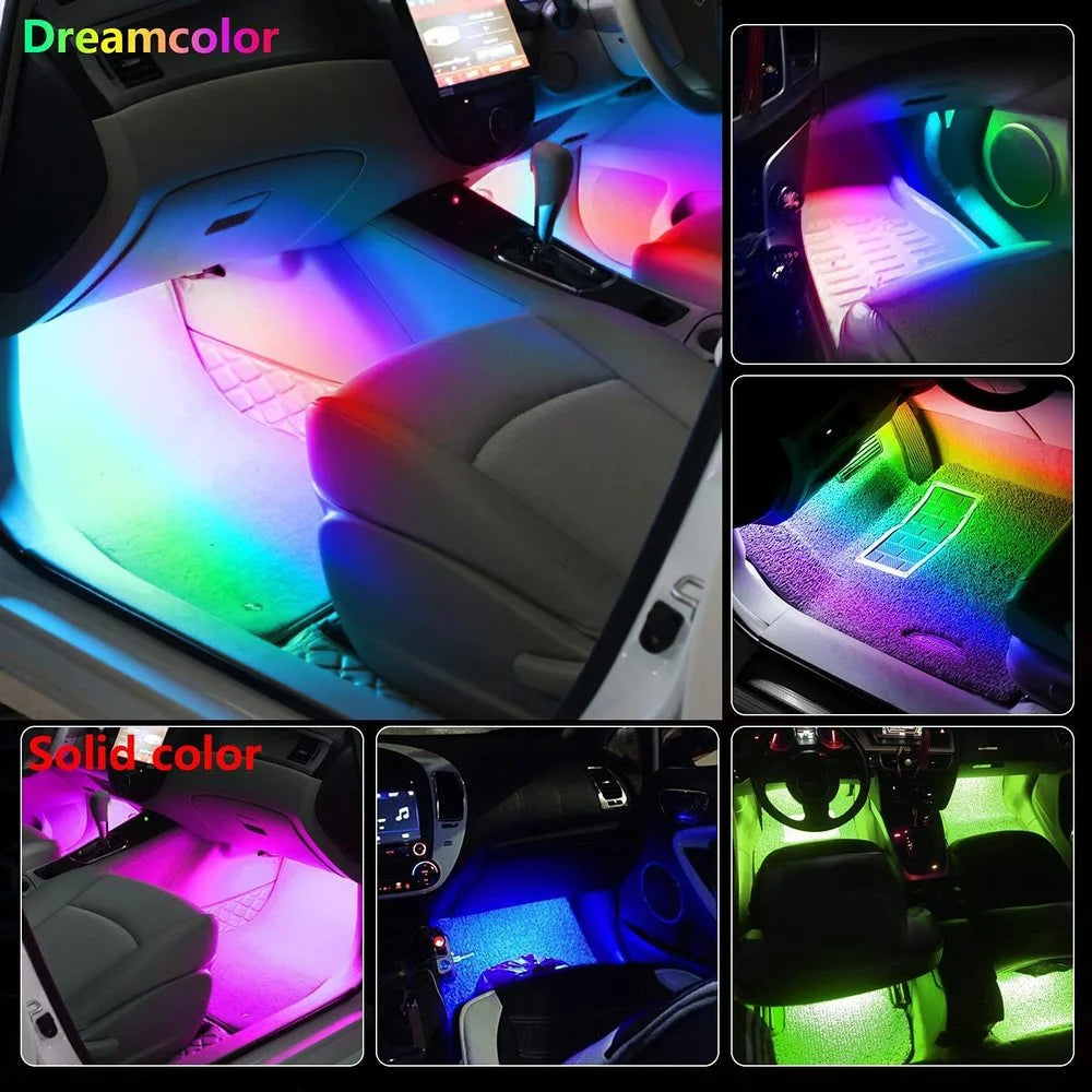 רצועות LED ניאון לרצפת הרכב RGB עם שלט / אפליקציה